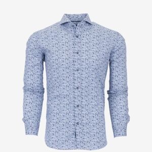 Greyson NWOT Floral Blue Button Up Woodward City of Roses Shirt Medium
